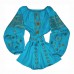 Embroidered blouse "Turqoise Flirt"
